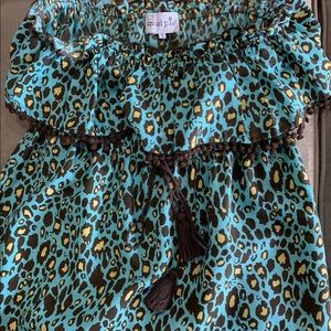 Mud Pie Dress Size Small Leopard Strapless